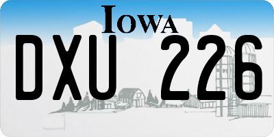 IA license plate DXU226