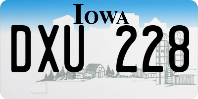 IA license plate DXU228