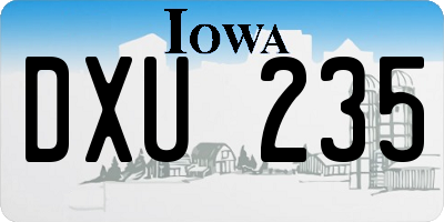 IA license plate DXU235