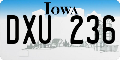 IA license plate DXU236