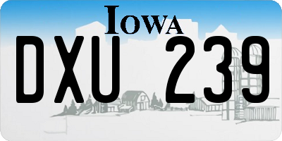 IA license plate DXU239