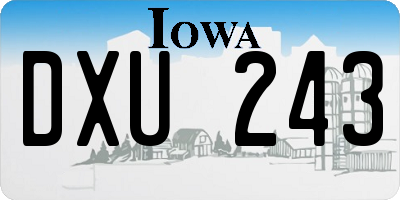 IA license plate DXU243