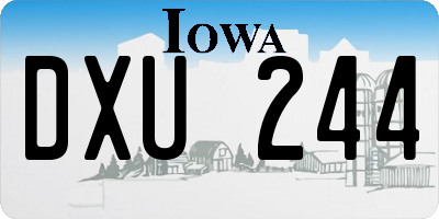 IA license plate DXU244
