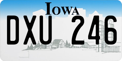 IA license plate DXU246