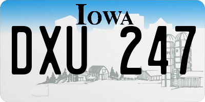 IA license plate DXU247
