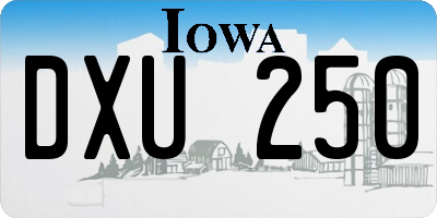 IA license plate DXU250