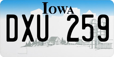 IA license plate DXU259