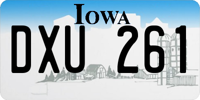 IA license plate DXU261