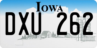 IA license plate DXU262