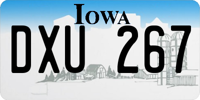 IA license plate DXU267