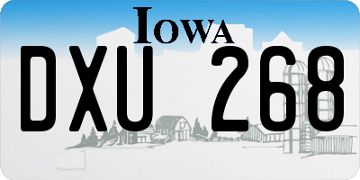 IA license plate DXU268