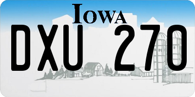 IA license plate DXU270