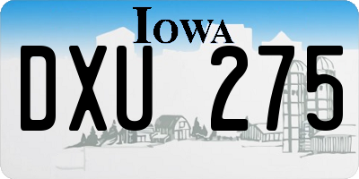 IA license plate DXU275