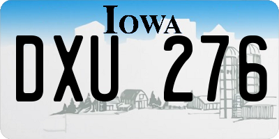 IA license plate DXU276
