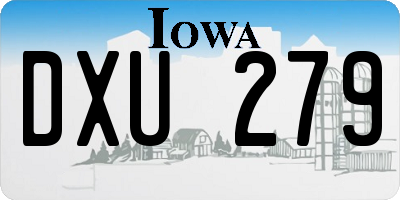 IA license plate DXU279