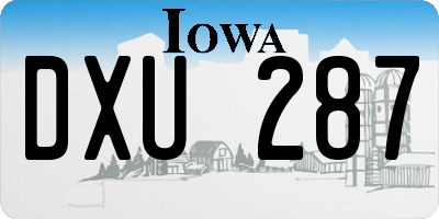 IA license plate DXU287