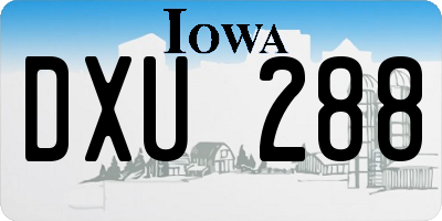 IA license plate DXU288