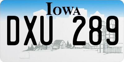 IA license plate DXU289