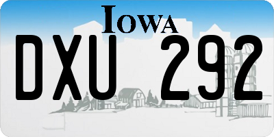 IA license plate DXU292