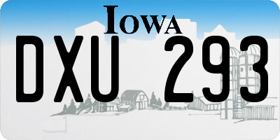 IA license plate DXU293