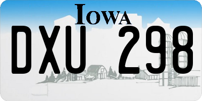 IA license plate DXU298