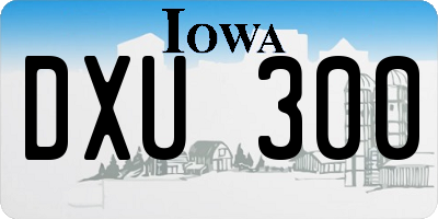IA license plate DXU300
