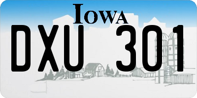 IA license plate DXU301