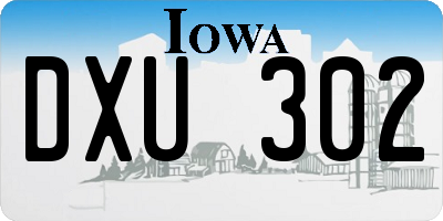IA license plate DXU302