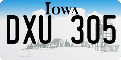IA license plate DXU305