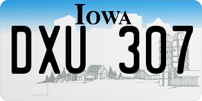 IA license plate DXU307