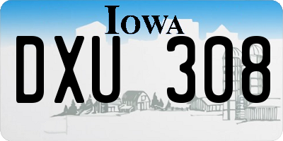 IA license plate DXU308