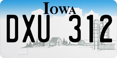 IA license plate DXU312