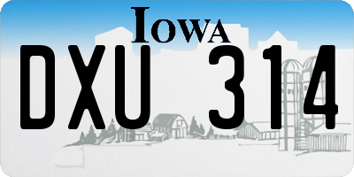 IA license plate DXU314