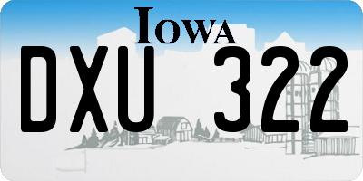 IA license plate DXU322