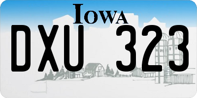 IA license plate DXU323