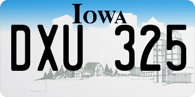 IA license plate DXU325