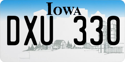 IA license plate DXU330