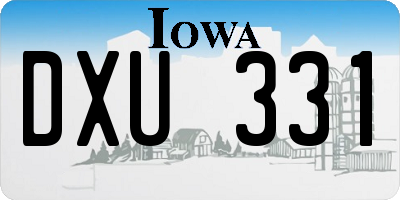 IA license plate DXU331