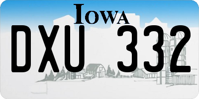 IA license plate DXU332