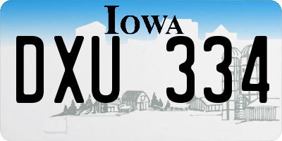 IA license plate DXU334