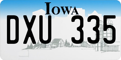 IA license plate DXU335