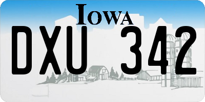 IA license plate DXU342