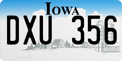 IA license plate DXU356