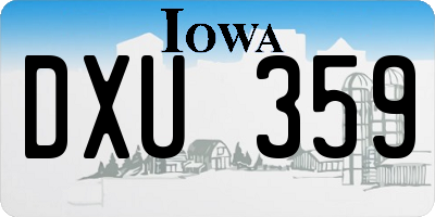 IA license plate DXU359