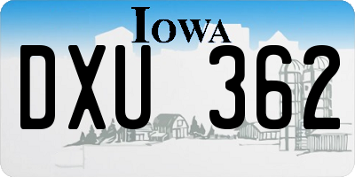 IA license plate DXU362