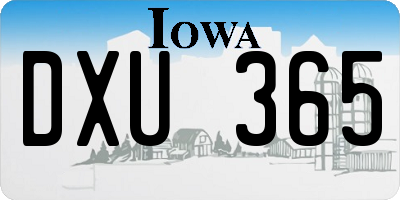 IA license plate DXU365