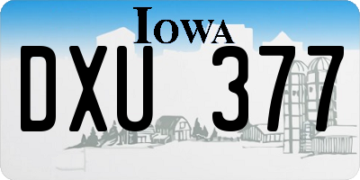 IA license plate DXU377