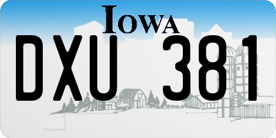 IA license plate DXU381