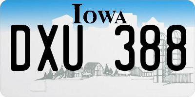 IA license plate DXU388