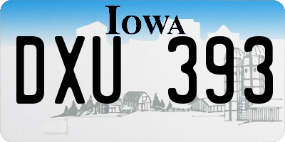 IA license plate DXU393